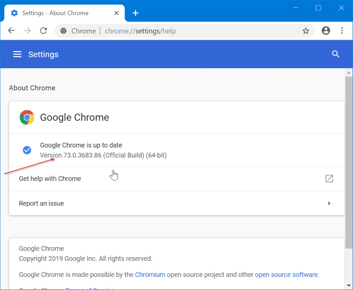 обновить Google Chrome в Windows 10 pic2