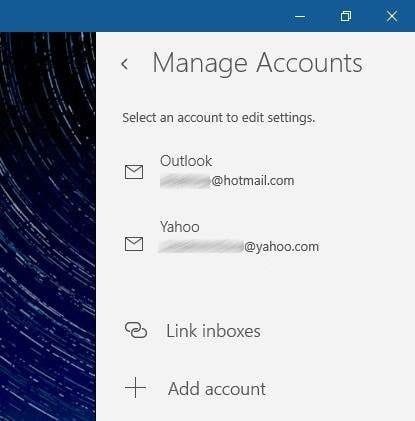 обновить пароль учетной записи электронной почты Windows 10 mail pic1