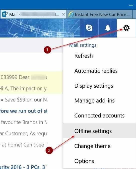 использовать автономный доступ к Outlook.com, рис.1