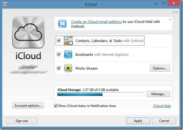 используйте icloud в Windows, шаг 4