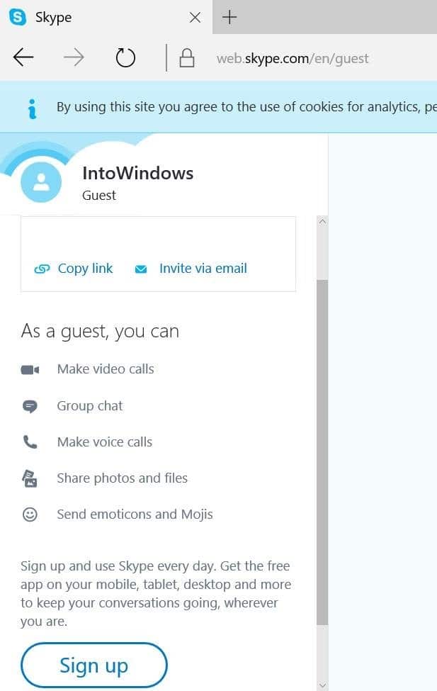 использовать Skype без учетной записи Microsoft pic7