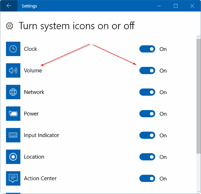 значок громкости отсутствует на панели задач Windows 10 pic6