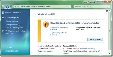 Обновление Windows 7